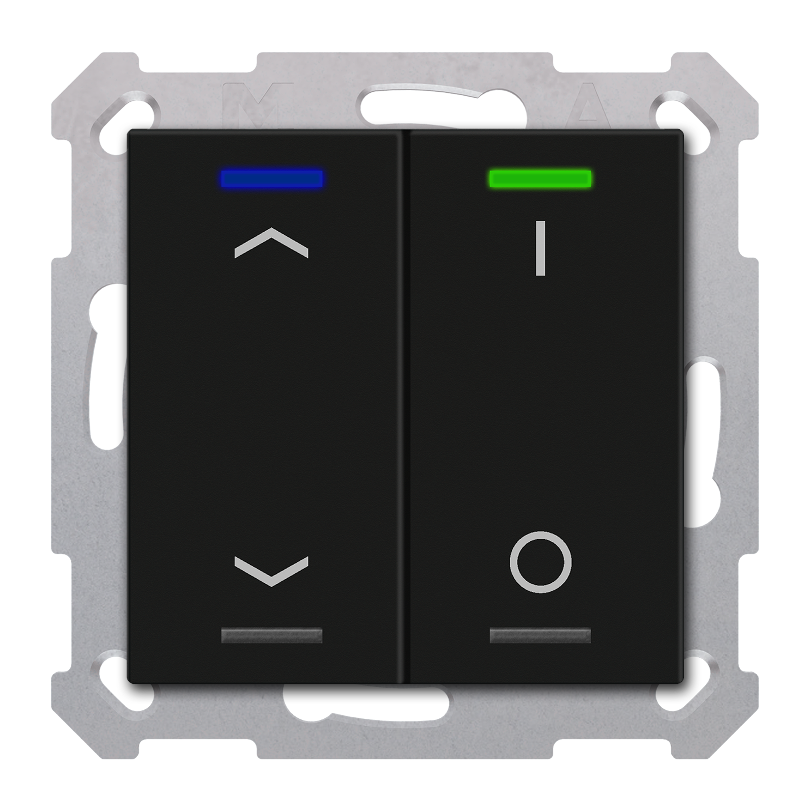 MDT Bouton-poussoir Light 55, 2 paires KNX, RGBW, sonde de temp, noir, st._commut..