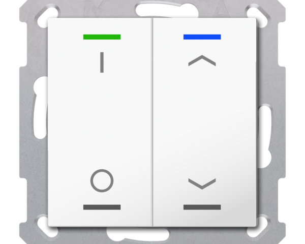 MDT Bouton-poussoir Light 55, 2 paires KNX, RGBW, sonde de temp, blanc, commut._st..