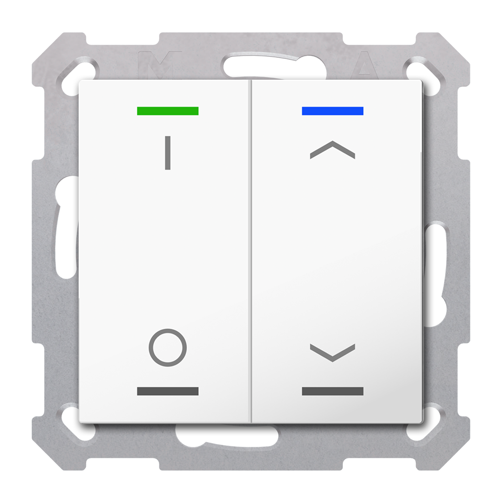 MDT Bouton-poussoir Light 55, 2 paires KNX, RGBW, sonde de temp, blanc, commut._st..