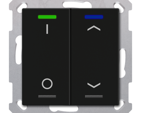 MDT Bouton-poussoir Light 55, 2 paires KNX, RGBW, sonde de temp, noir, commut._st..