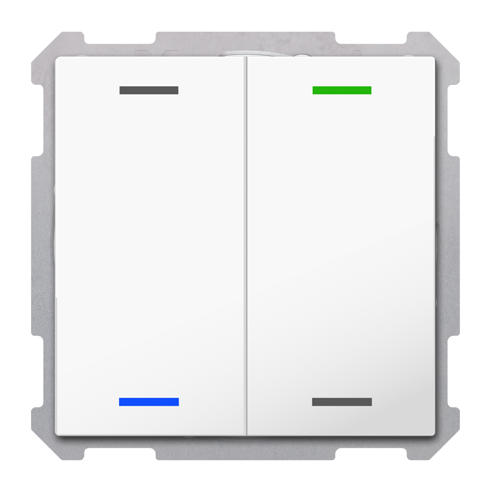 MDT Bouton-poussoir Light 63, 2 paires KNX, RGBW, blanc studio brillant, neutre.