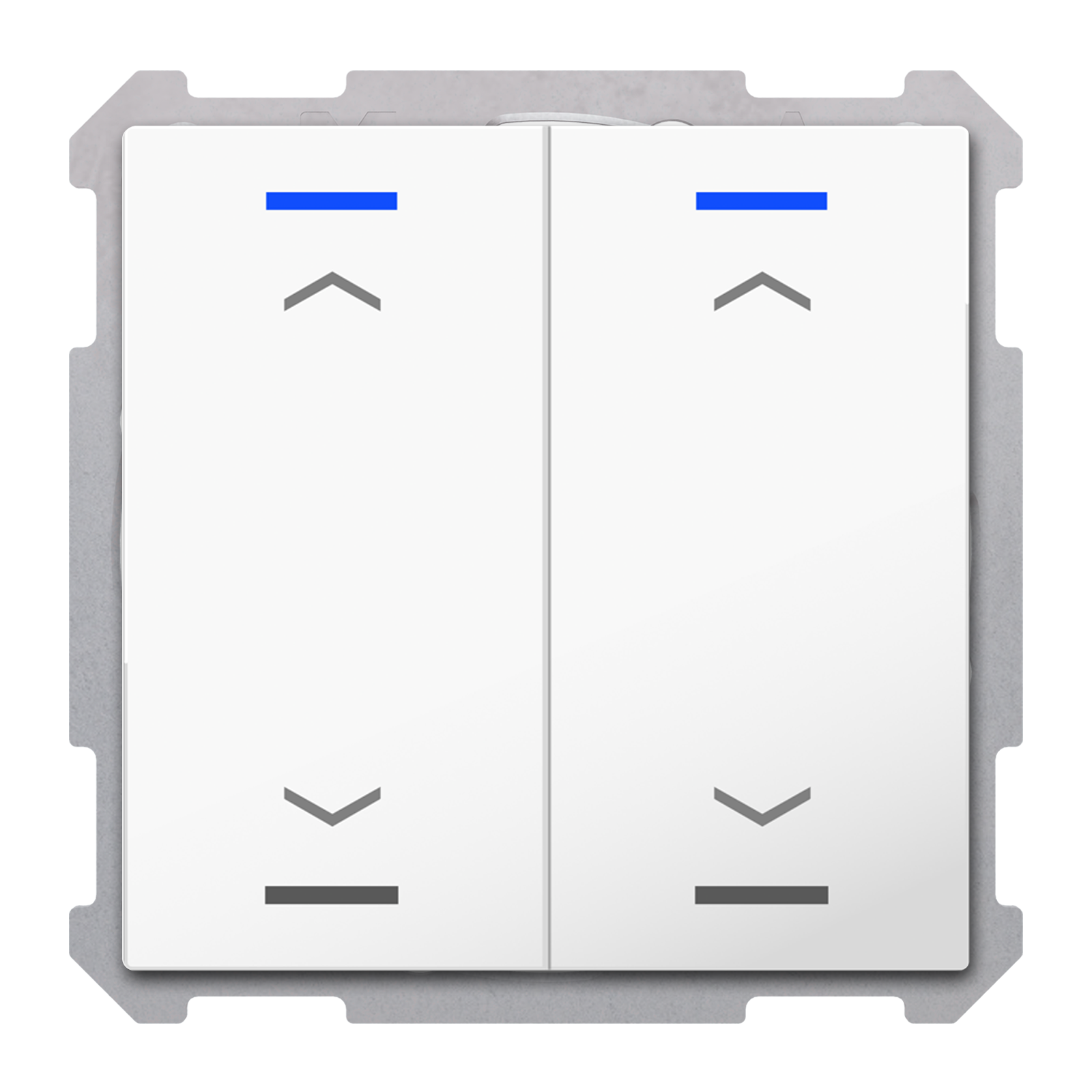 MDT Bouton-poussoir Light 63, 2 paires KNX, RGBW, sonde de température, blanc, store
