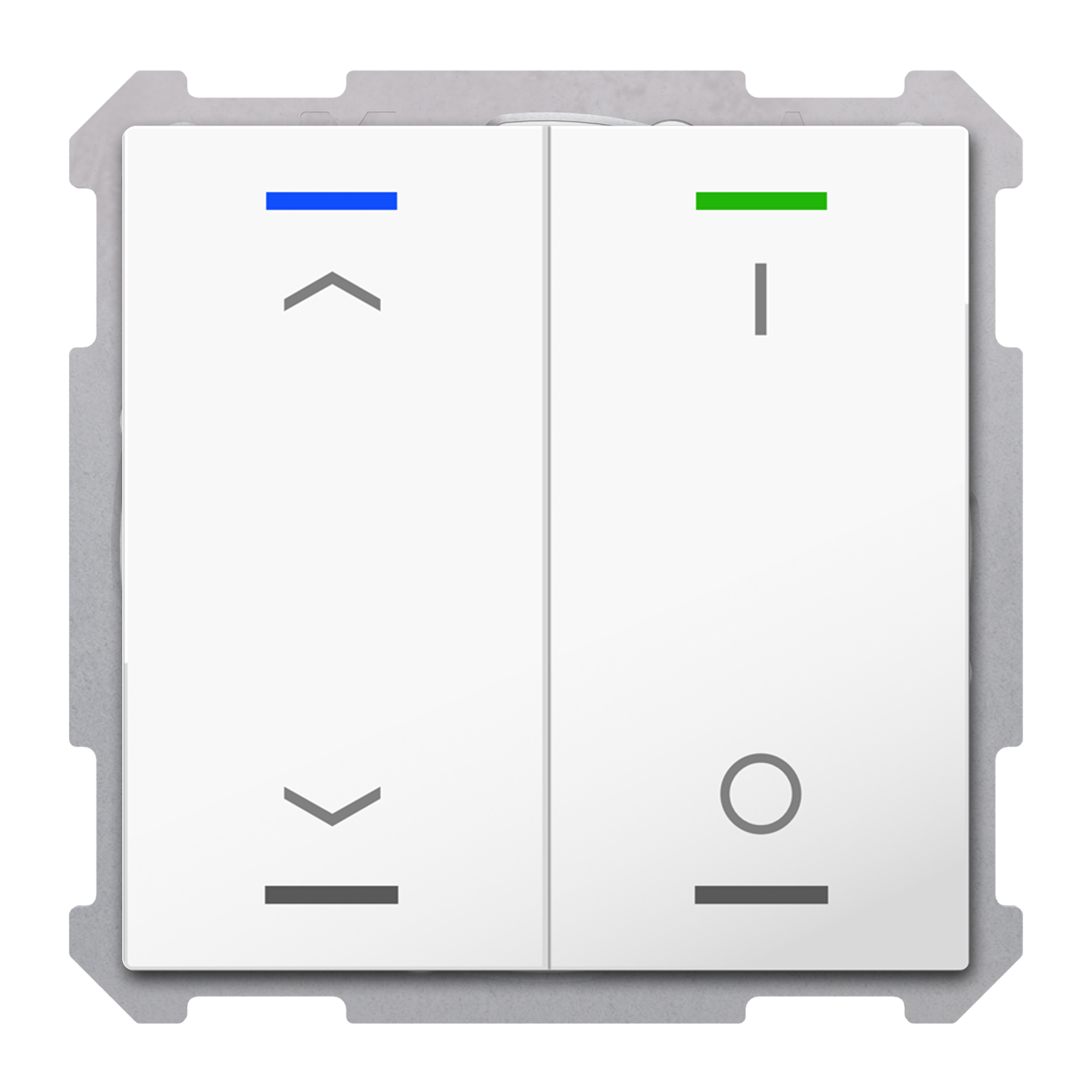 MDT Bouton-poussoir Light 63, 2 paires KNX, RGBW, sonde de temp, blanc, store_commut