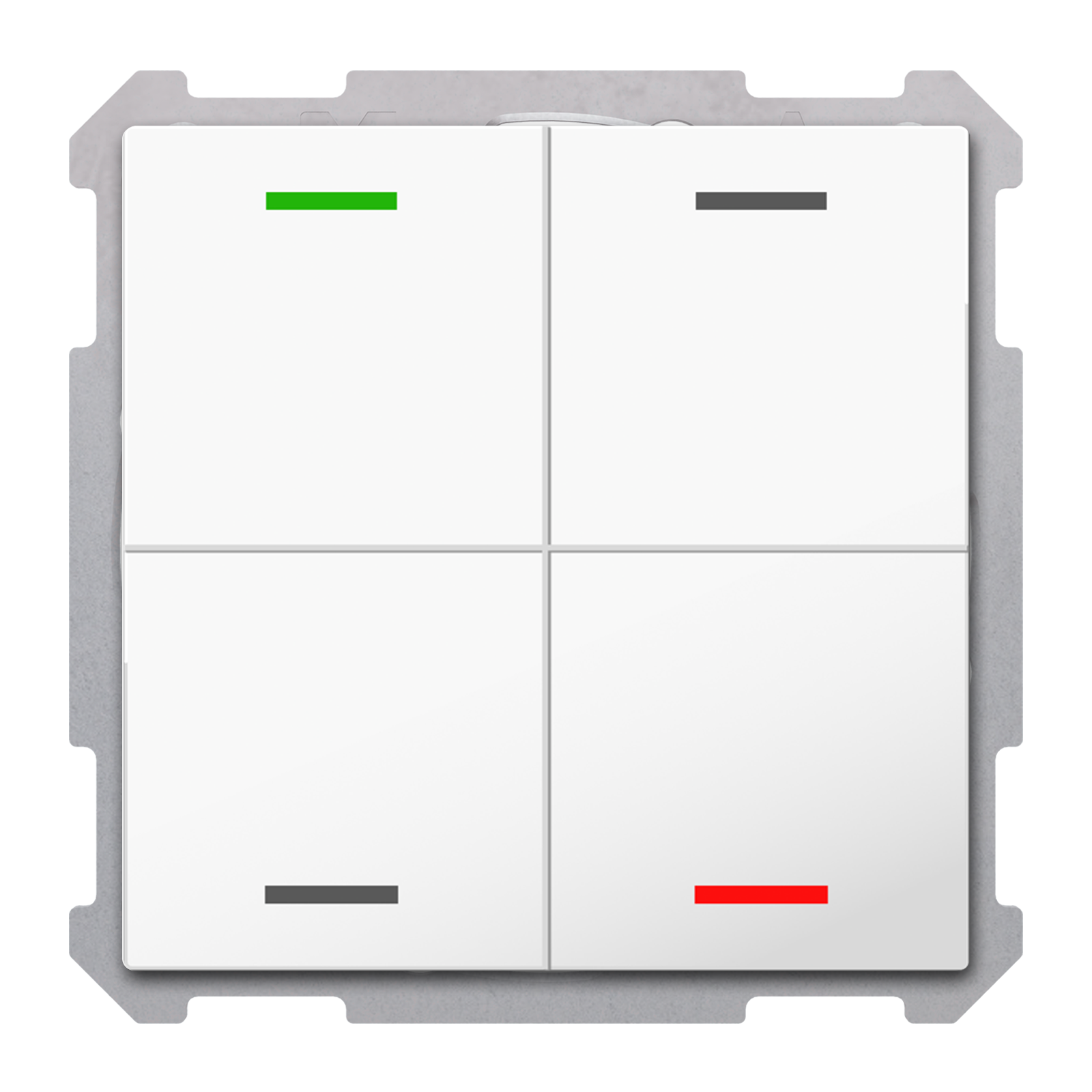 MDT Bouton-poussoir Light 63, 4 touches KNX, RGBW, sonde de temp, blanc, neutre.
