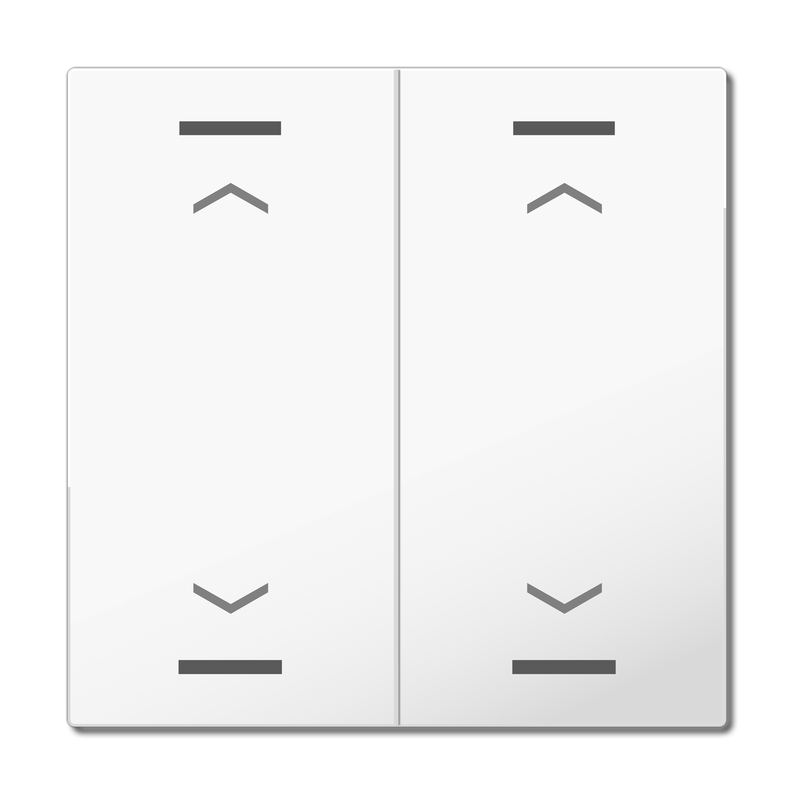 MDT Bascule MDT pour bouton-poussoir Light 63, 2 paires KNX, blanc brillant, store.