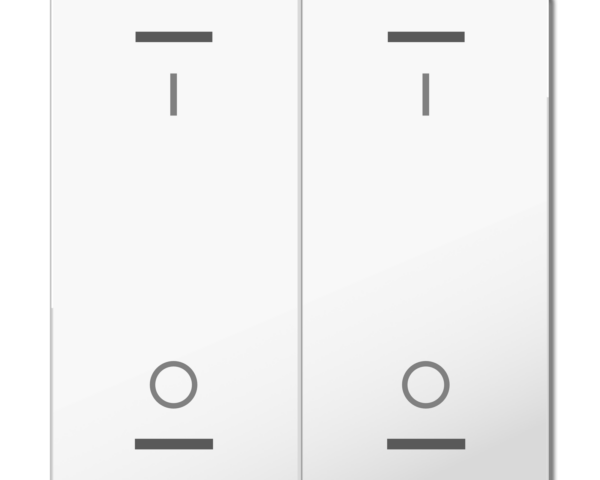 MDT Bascule MDT pour bouton-poussoir Light 63, 2 paires KNX, blanc, commutation.
