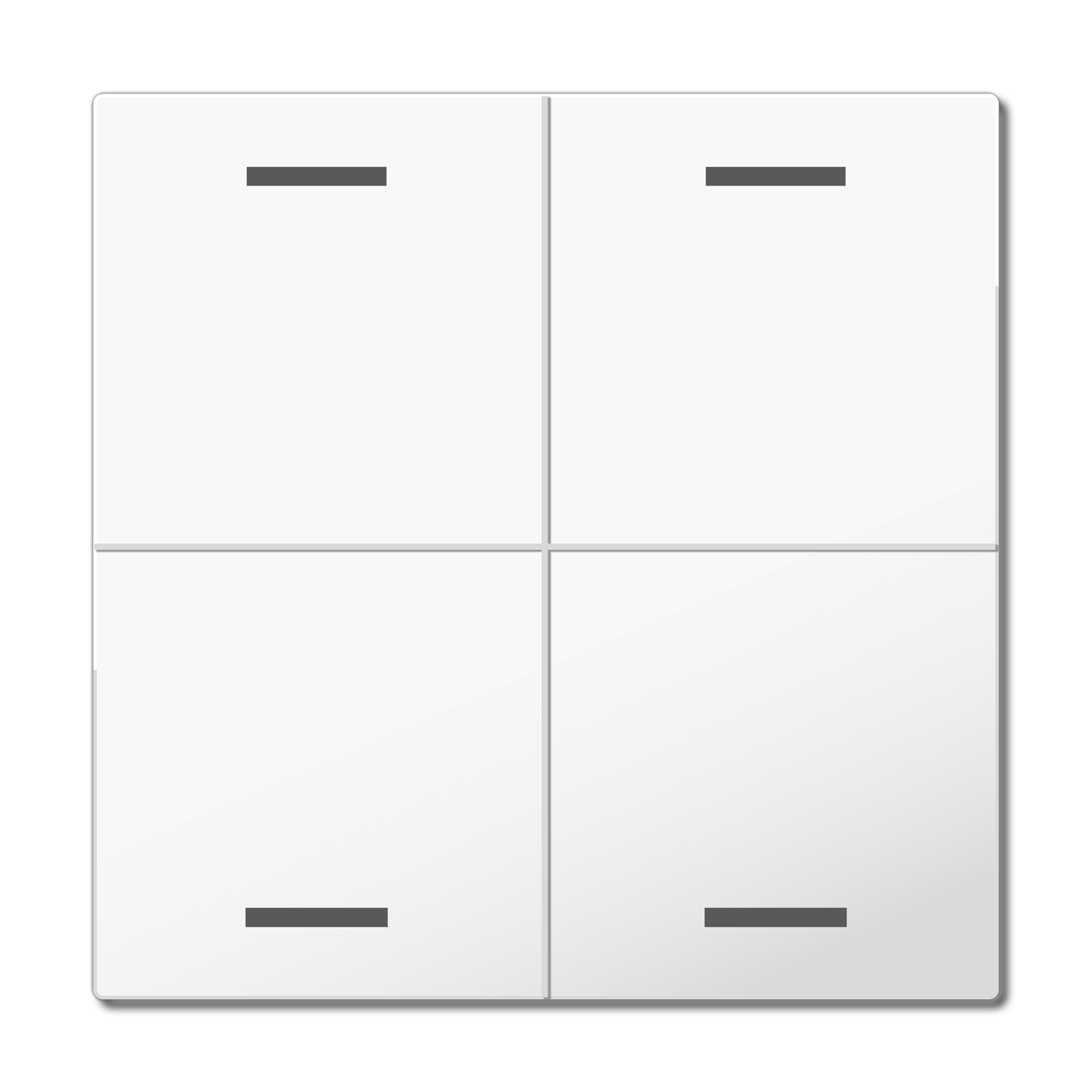 MDT Bascule MDT pour bouton-poussoir Light 63, 4 touches KNX, blanc brillant, neutre