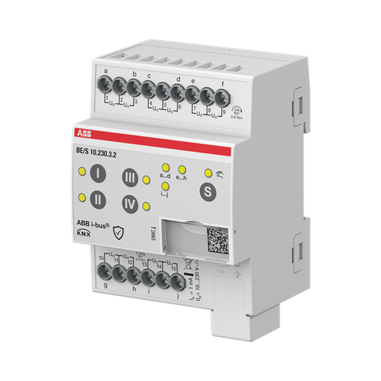 ABB Module KNX 10 entrées Tor, 10-230V AC/DC, à commande manuelle, KNX Secure