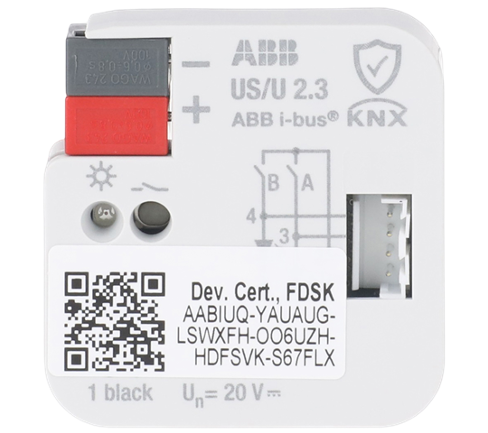 ABB Module KNX encastré filaire 2 entrées binaires 0-10V / 4-20 mA, KNX Secure