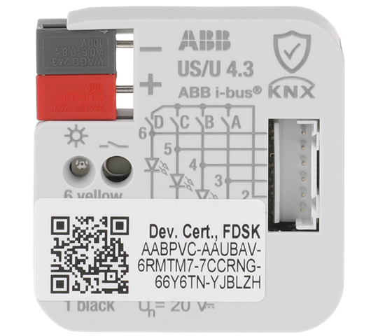 ABB Module KNX encastré filaire 4 entrées binaires 0-10V / 4-20 mA, KNX Secure