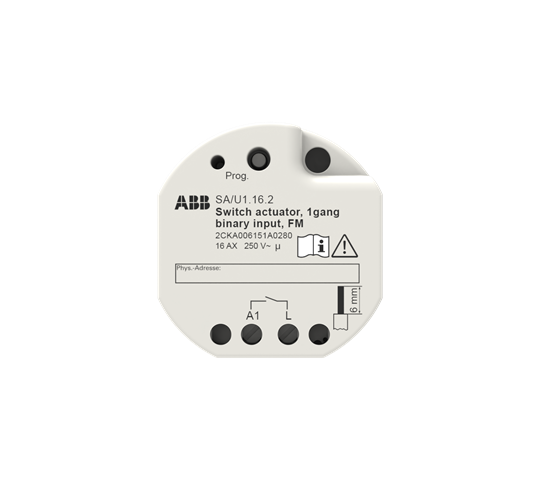 ABB Actionneur fond de boîte 1 230V AC 16 A + 2 entrées contact libres de potentiel