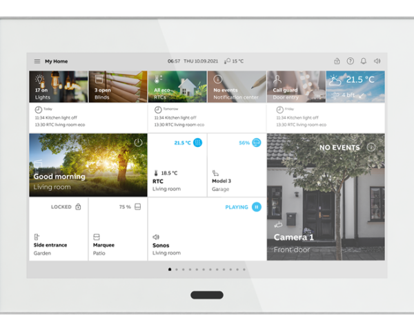 ABB Ecran tactile IPS KNX 10' Blanc/Aluminium,free@home, interphone bifilaire,Wifi