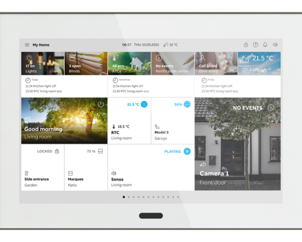 ABB Ecran tactile IPS KNX 10' Blanc/Graphite, free@home, interphone bifilaire,Wifi