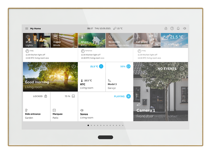 ABB Ecran tactile IPS KNX 10' Blanc/Or satiné,free@home, interphone bifilaire,Wifi