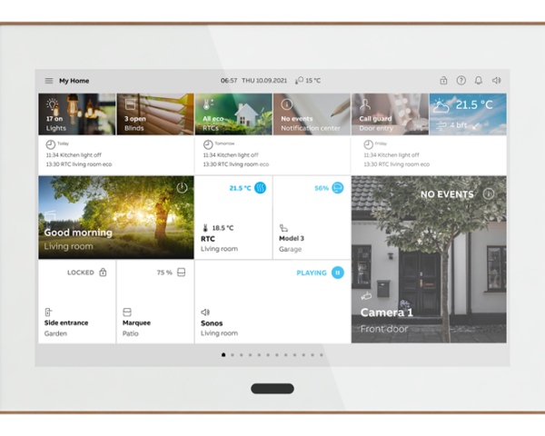 ABB Ecran tactile IPS KNX 10' Blanc/Or rose, free@home, interphone bifilaire, Wifi