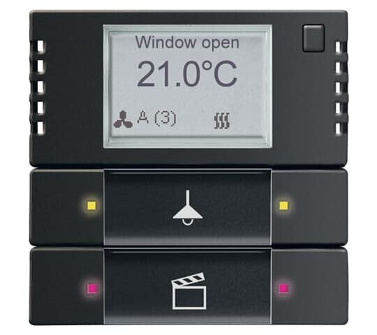 ABB Thermostat KNX+4BP à voyant à LED Futur Linear 63x63 Noir Matt