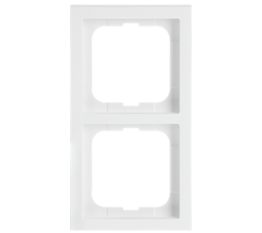 ABB Plaque de finition FUTUR LINEAR 2postes, finition Blanc Studio mat, format 63x63