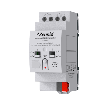 Zennio IndustrialBOX Current 2. Actionneur industriel avec 2 sorties (20 A - 200 µF)...