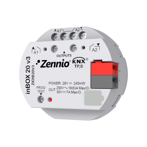 Zennio inBOX 20 v3. Actionneur multifonction KNX à encastrer