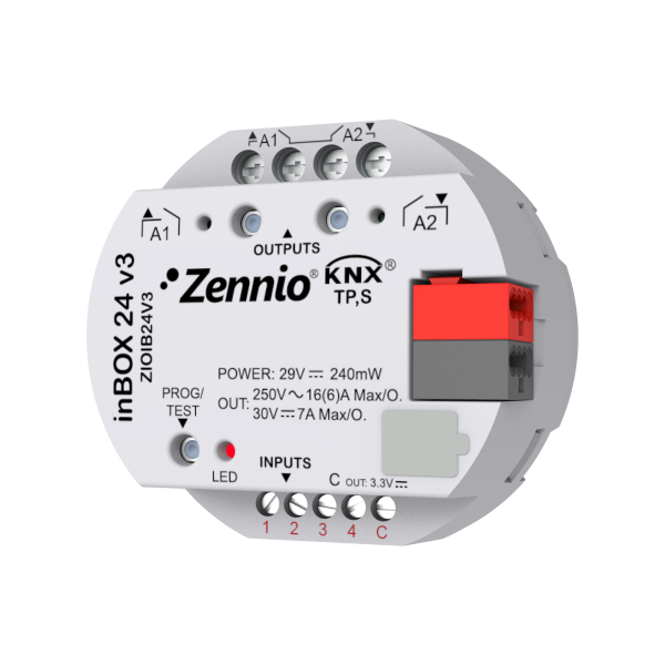 Zennio inBOX 24 v3. Actionneur multifonction KNX à encastrer