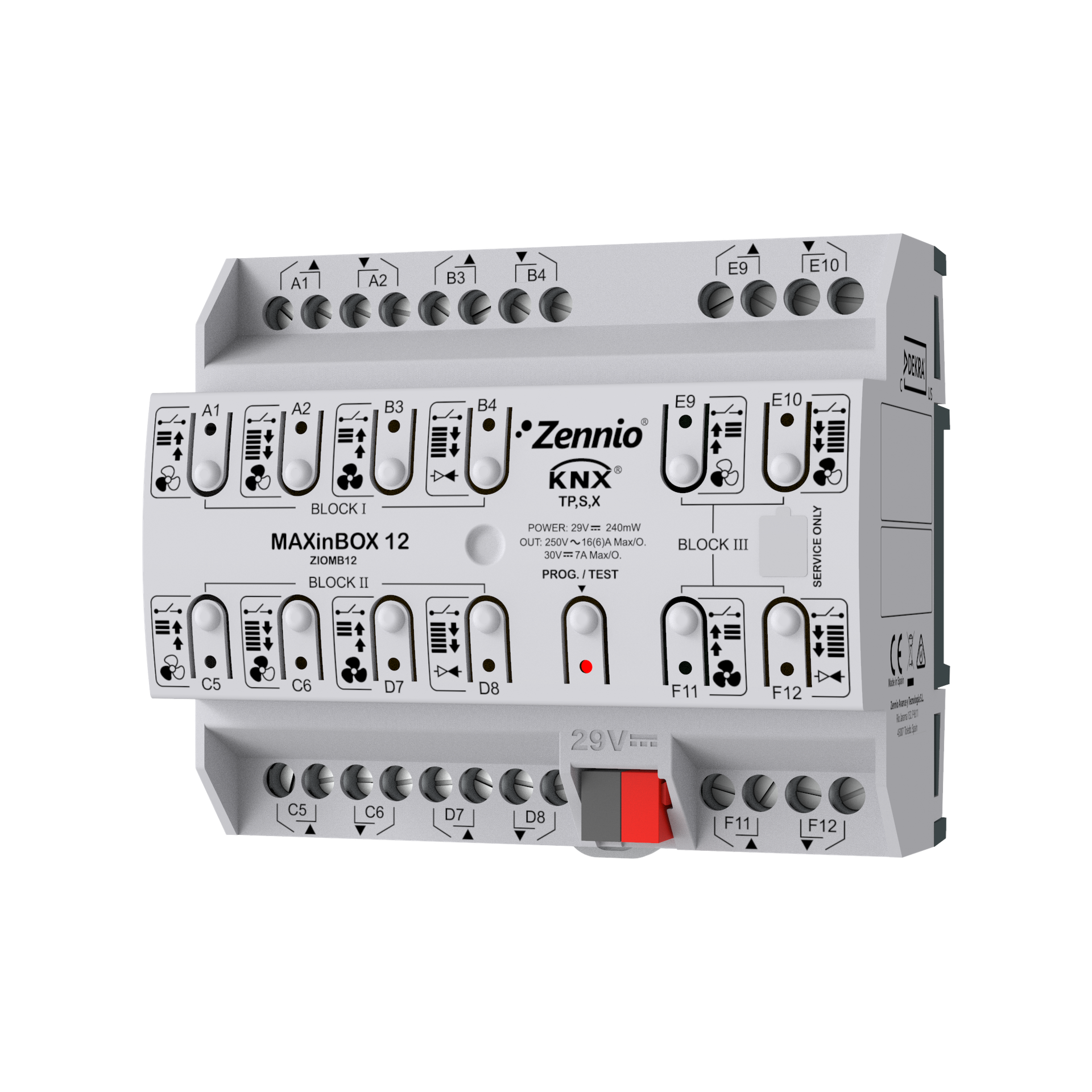 Zennio MAXinBOX 12. Actionneur multifonction KNX avec KNX