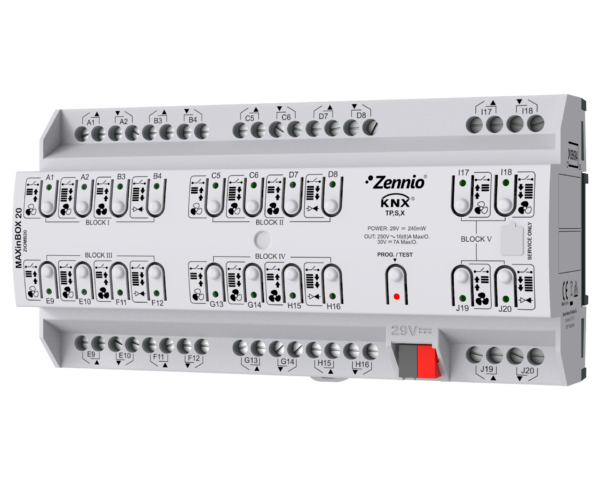 Zennio MAXinBOX 20. Actionneur multifonction KNX avec KNX