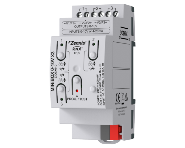 Zennio MINIBOX 0-10V X3. Actionneur multifonction avec 3