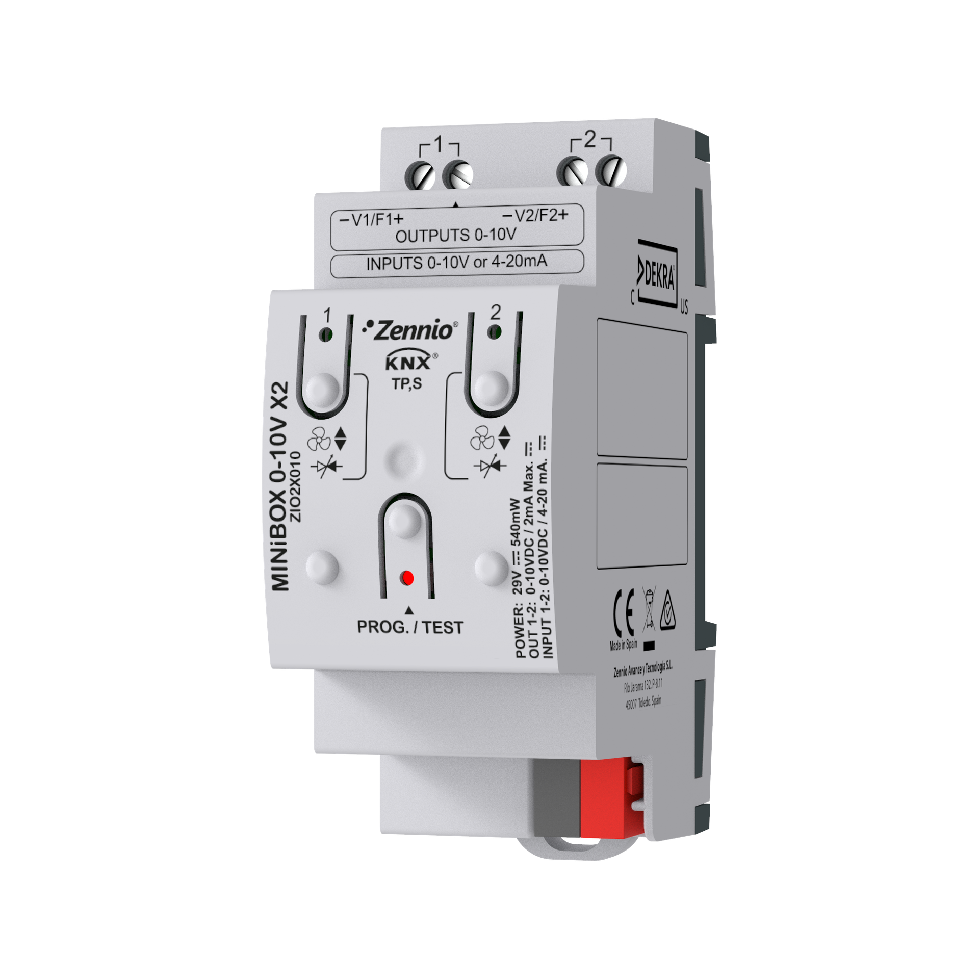 Zennio MINiBOX 0-10V X2. Actionneur multifonction avec 2