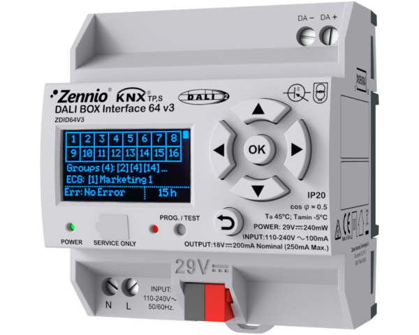 Zennio DALI BOX Interface 64 v3. Interface KNX-DALI pour