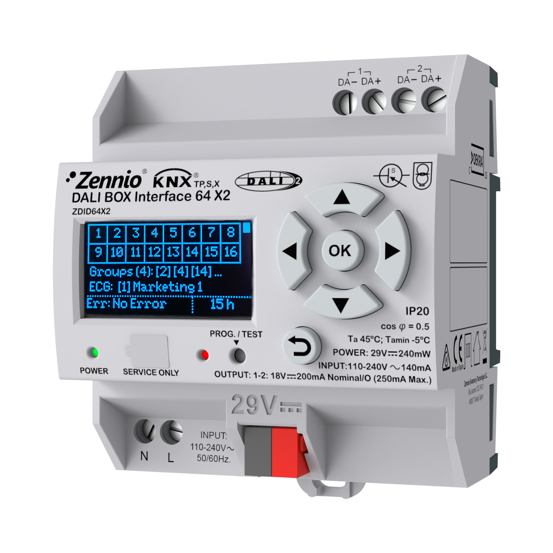 Zennio DALI BOX Interface 64 X2. Interface KNX-DALI pour