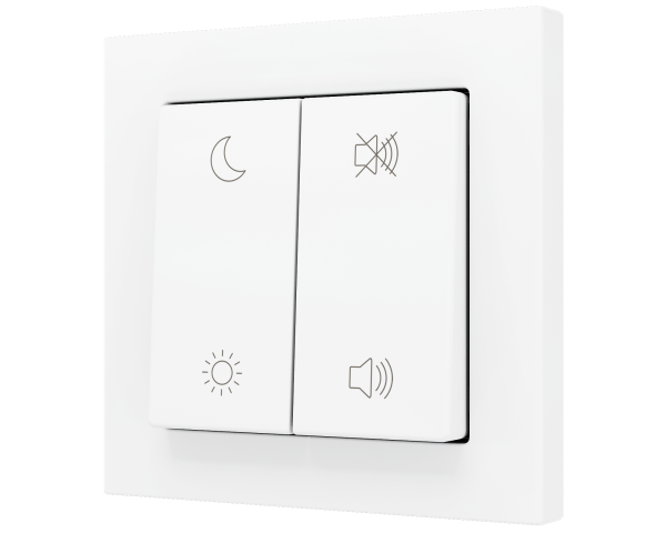 Zennio ZS55. Bouton poussoir "Soft" double pour 4 entrées