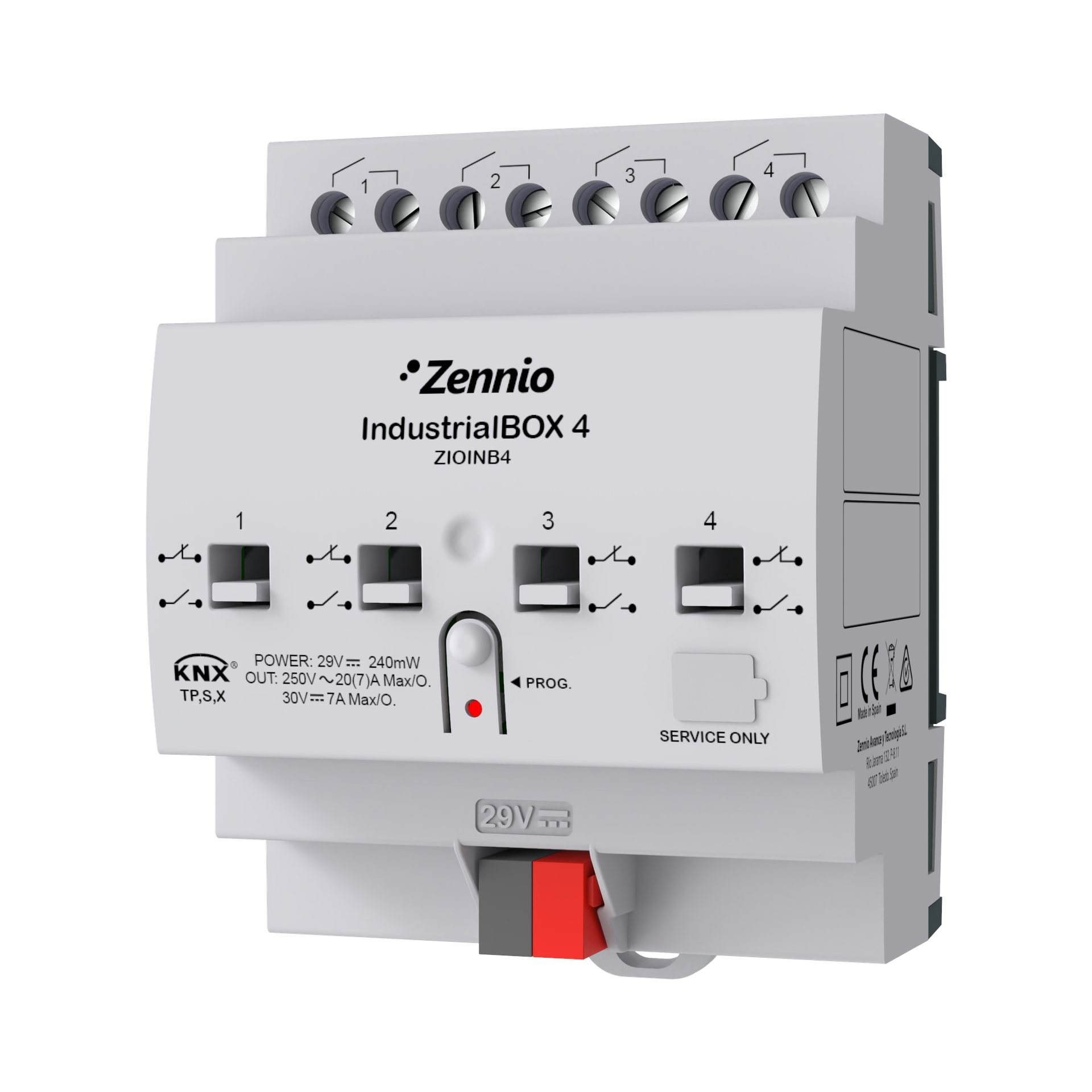 Zennio IndustrialBOX 4. Actionneur industriel avec 4 sorties