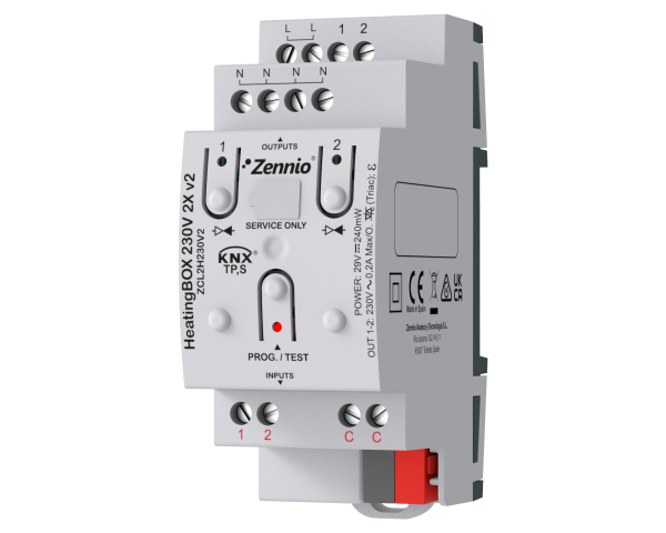 Zennio HeatingBOX 230V 2X v2. Actionneur de chauffage avec 2