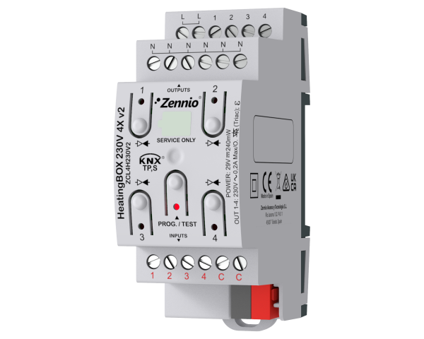 Zennio HeatingBOX 230V 4X v2. Actionneur de chauffage avec 4
