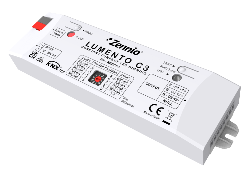 Zennio Lumento C3. Régulateur de 3 canaux PWM de courant
