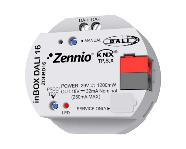 Zennio inBOX DALI 16. Interface KNX-DALI à encastrer pour